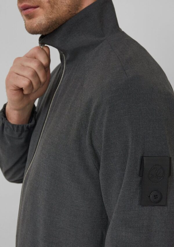 Sportive Raglan-Jacke aus meliertem Stretch-Gewebe