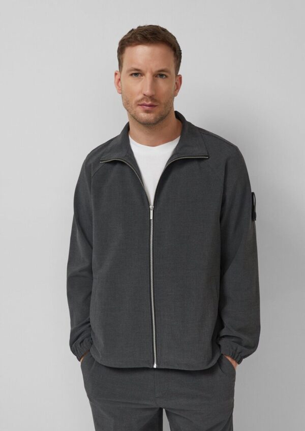 Sportive Raglan-Jacke aus meliertem Stretch-Gewebe