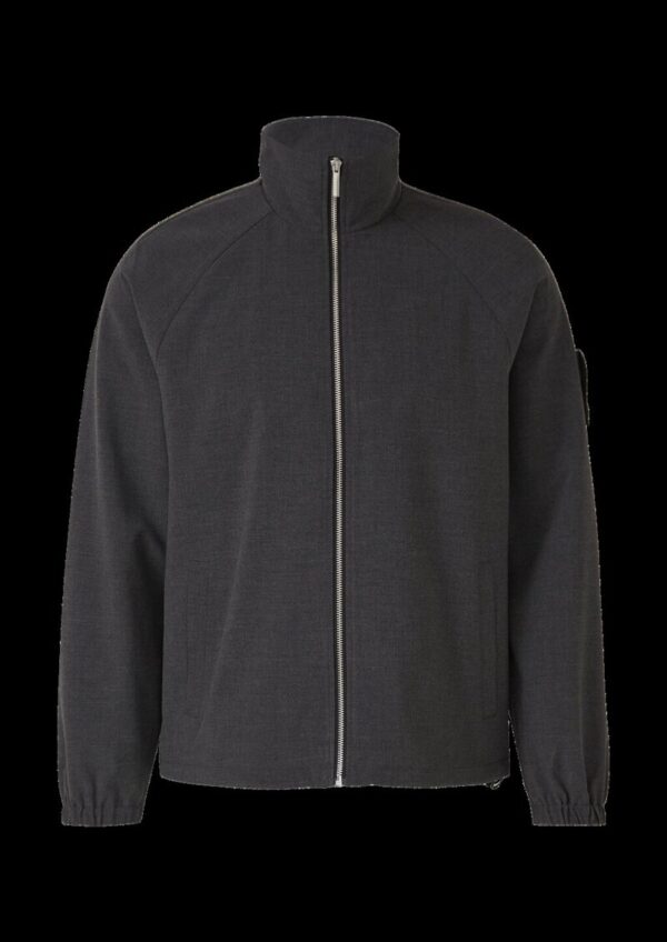 Sportive Raglan-Jacke aus meliertem Stretch-Gewebe