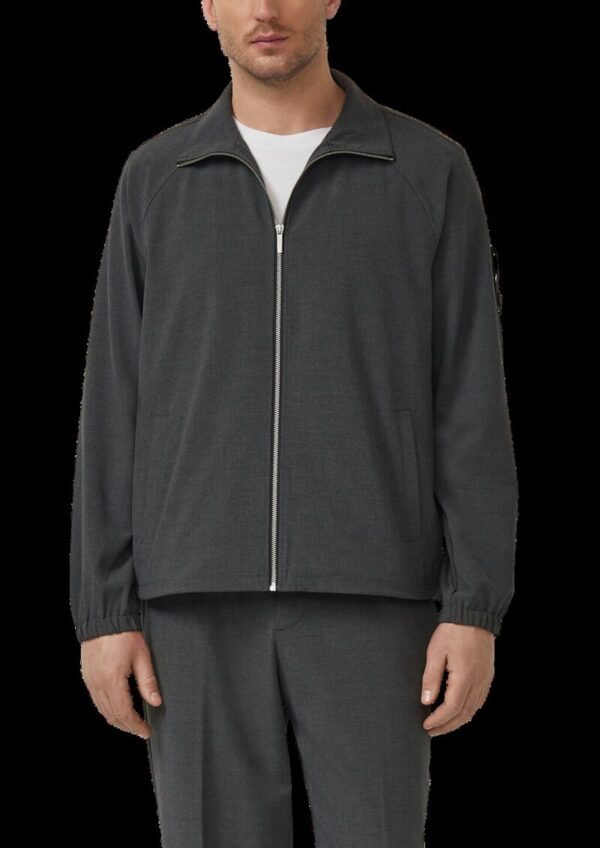 Sportive Raglan-Jacke aus meliertem Stretch-Gewebe