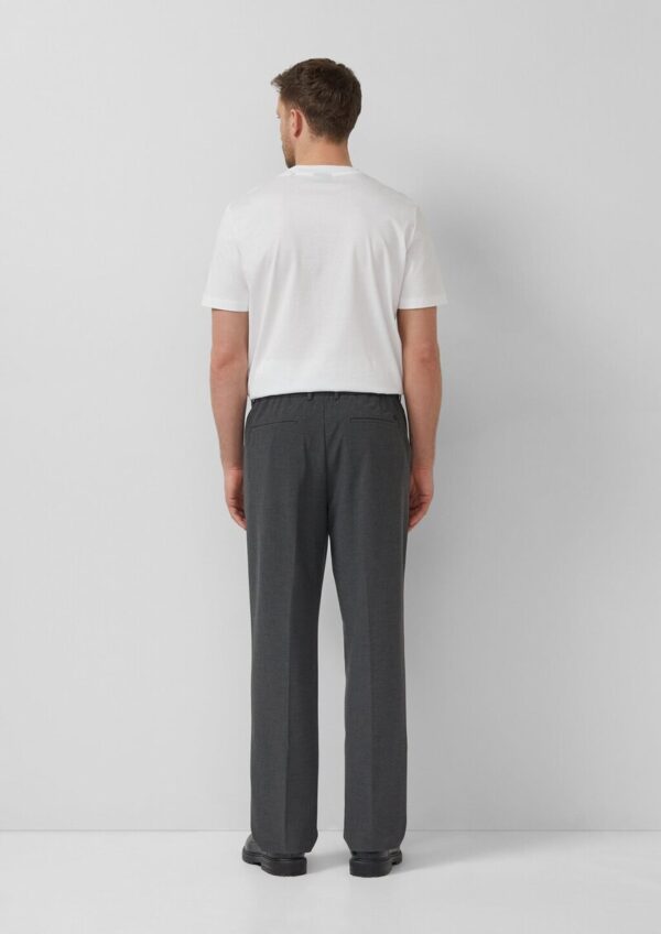 Wide-Leg-Hose mit Elastikbund aus meliertem Stretch-Gewebe