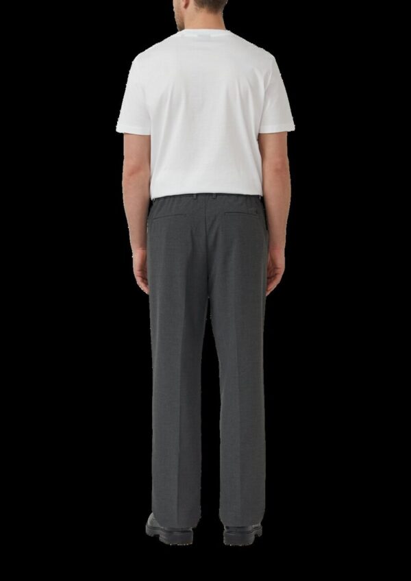 Wide-Leg-Hose mit Elastikbund aus meliertem Stretch-Gewebe