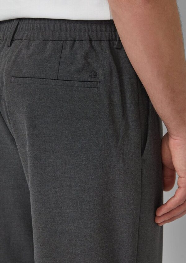 Wide-Leg-Hose mit Elastikbund aus meliertem Stretch-Gewebe