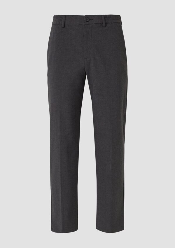 Wide-Leg-Hose mit Elastikbund aus meliertem Stretch-Gewebe