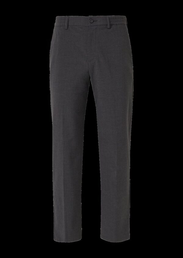 Wide-Leg-Hose mit Elastikbund aus meliertem Stretch-Gewebe