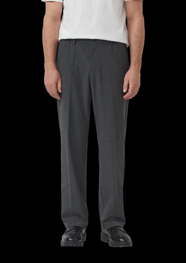 Wide-Leg-Hose mit Elastikbund aus meliertem Stretch-Gewebe