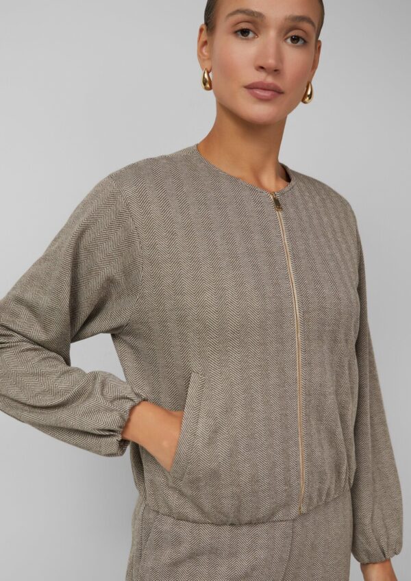 Blouson mit Fischgratmuster und elastischem Saum