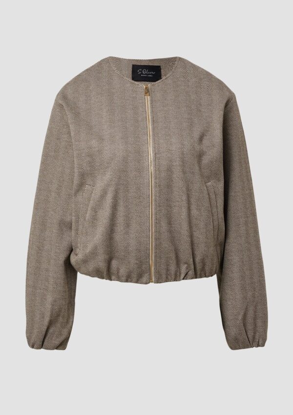 Blouson mit Fischgratmuster und elastischem Saum