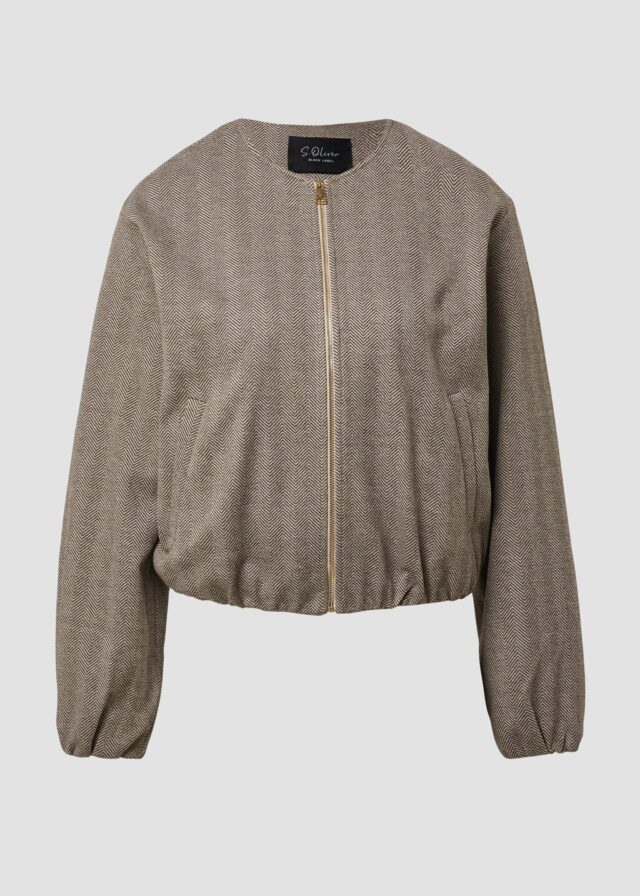 Blouson mit Fischgratmuster und elastischem Saum