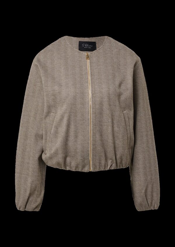 Blouson mit Fischgratmuster und elastischem Saum