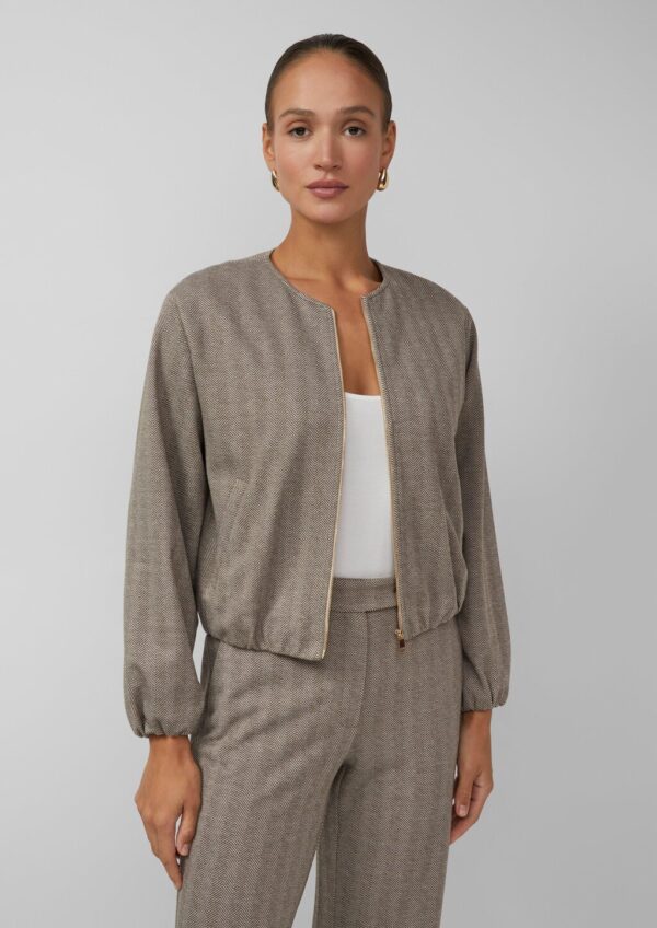 Blouson mit Fischgratmuster und elastischem Saum