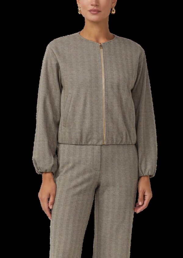 Blouson mit Fischgratmuster und elastischem Saum