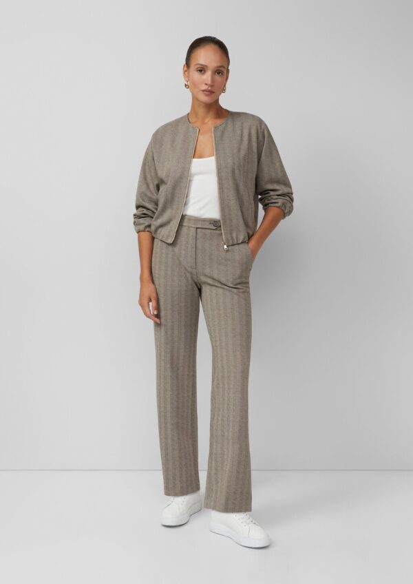 Blouson mit Fischgratmuster und elastischem Saum