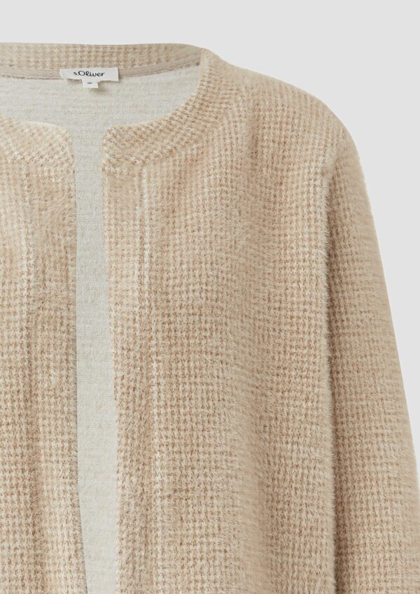 Flauschige Sweatshirt-Jacke mit Muster