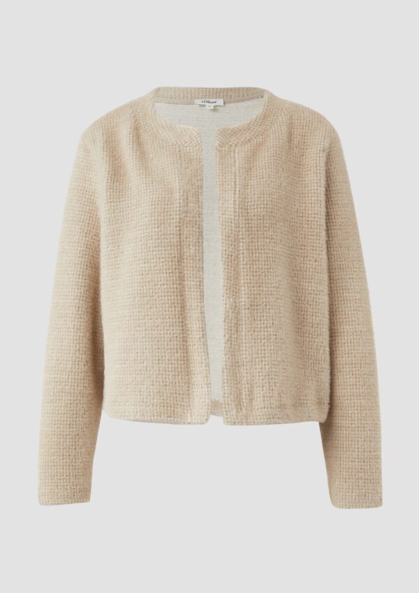 Flauschige Sweatshirt-Jacke mit Muster