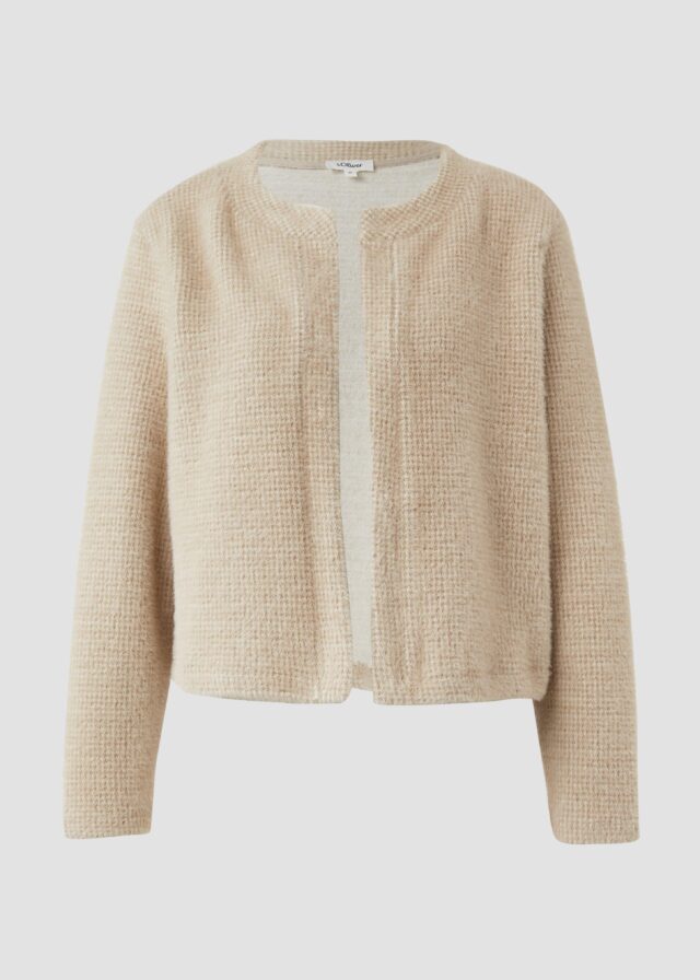 Flauschige Sweatshirt-Jacke mit Muster