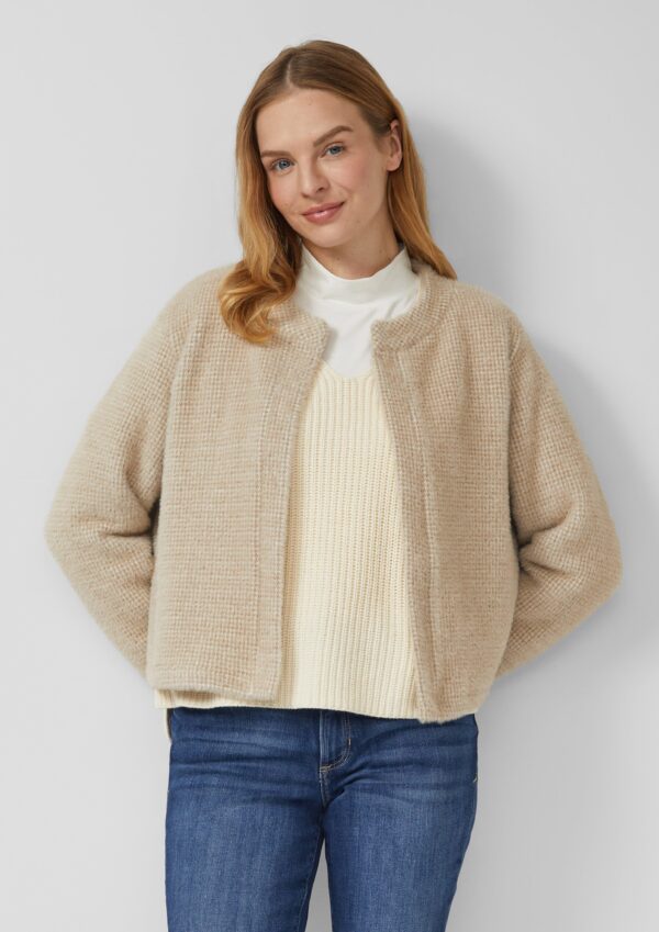 Flauschige Sweatshirt-Jacke mit Muster