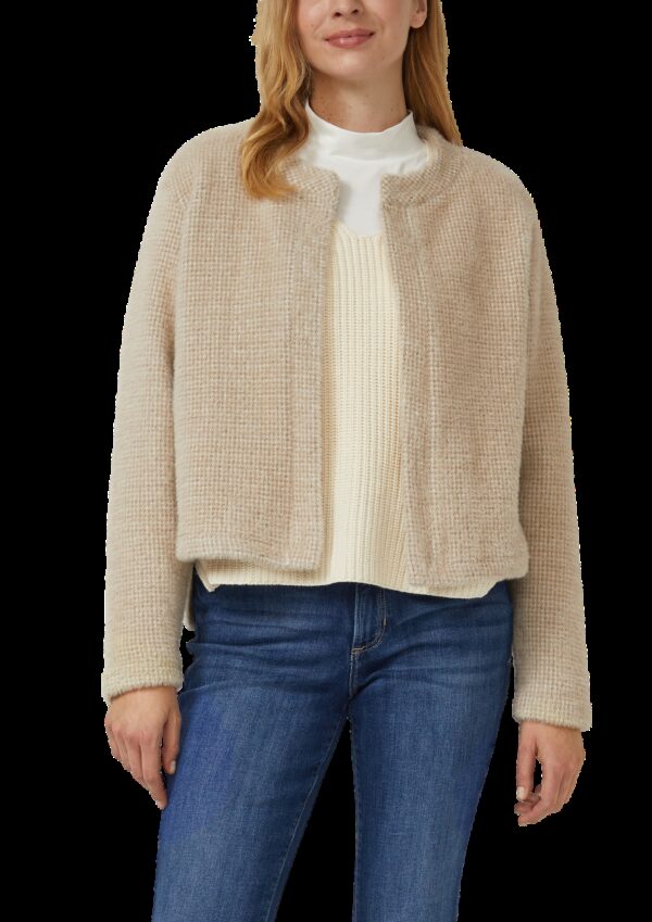 Flauschige Sweatshirt-Jacke mit Muster