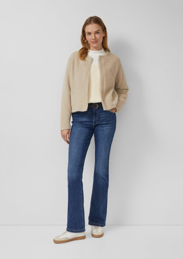 Flauschige Sweatshirt-Jacke mit Muster