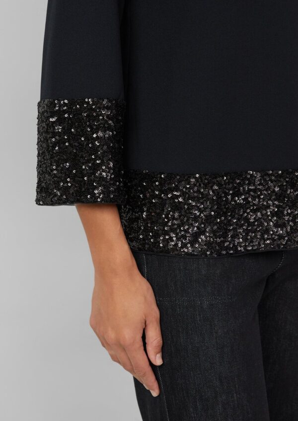 Tunikabluse mit Pailletten am Saum
