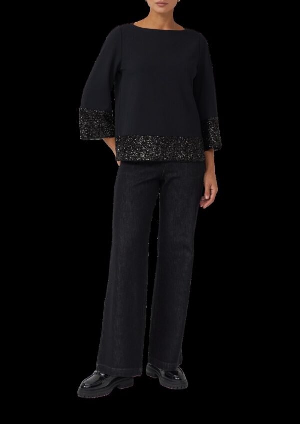 Tunikabluse mit Pailletten am Saum