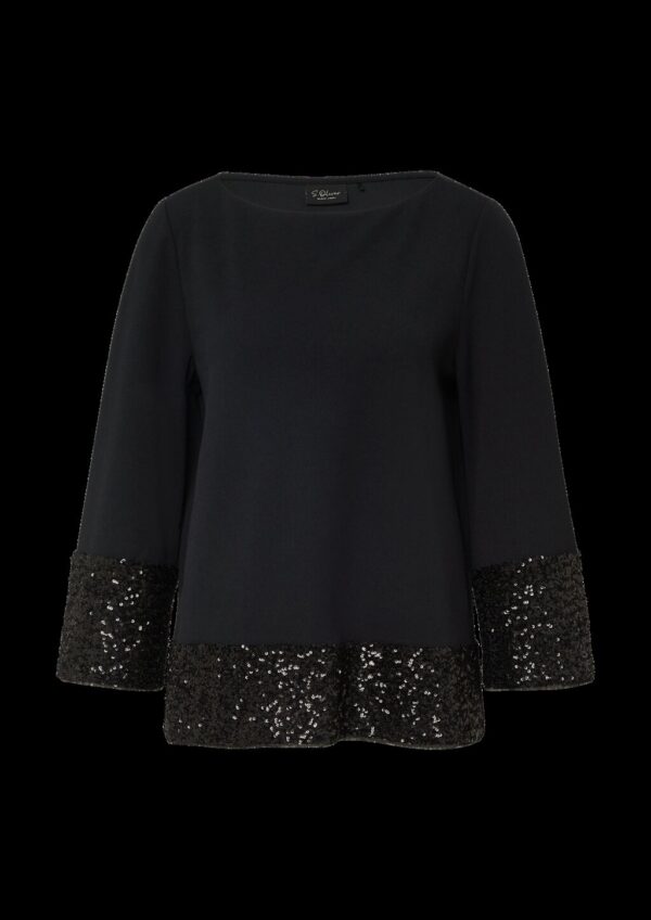 Tunikabluse mit Pailletten am Saum