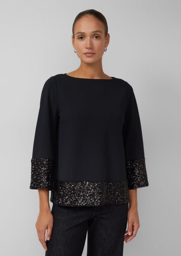 Tunikabluse mit Pailletten am Saum