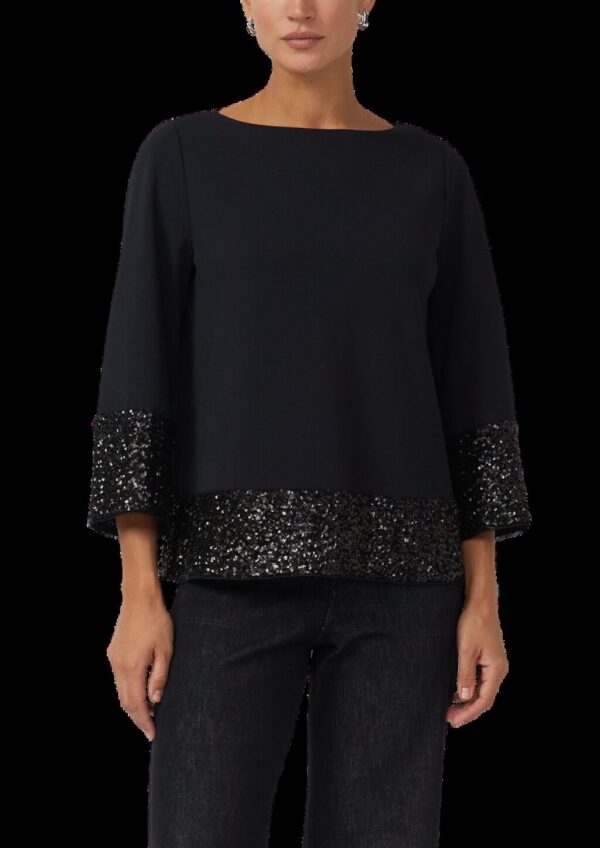 Tunikabluse mit Pailletten am Saum