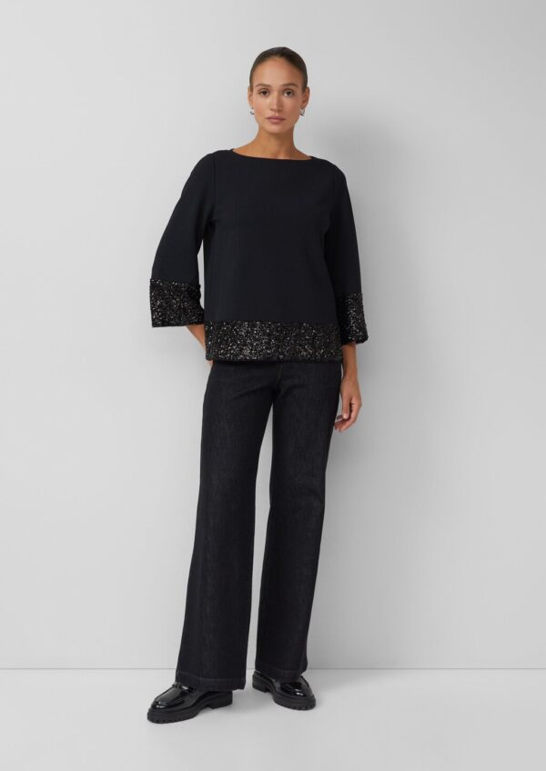 Tunikabluse mit Pailletten am Saum