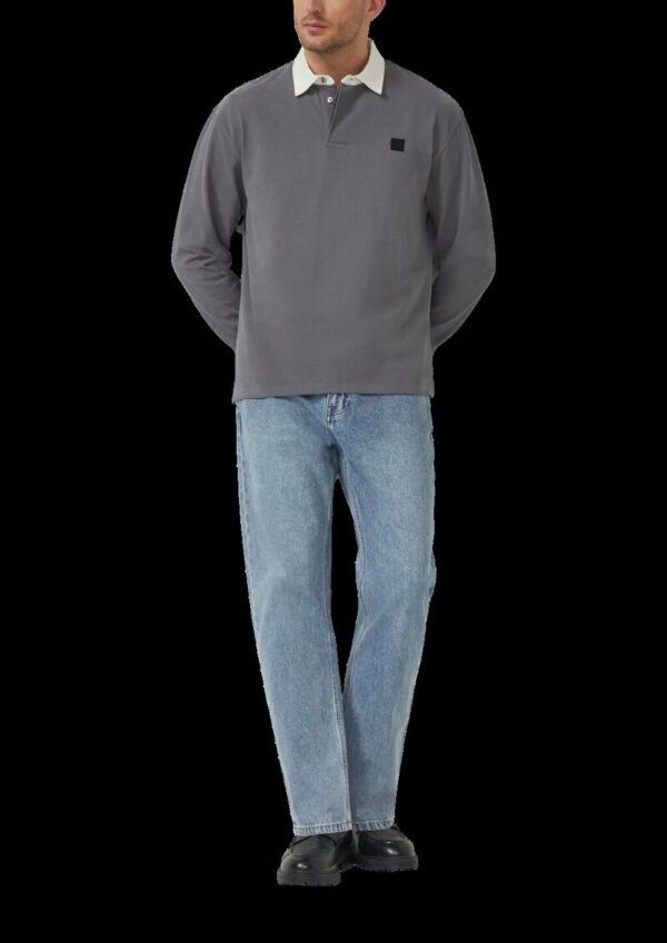 Softes Langarm-Poloshirt im Relaxed Fit