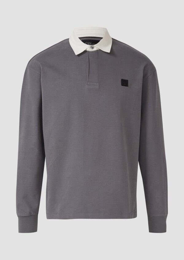 Softes Langarm-Poloshirt im Relaxed Fit