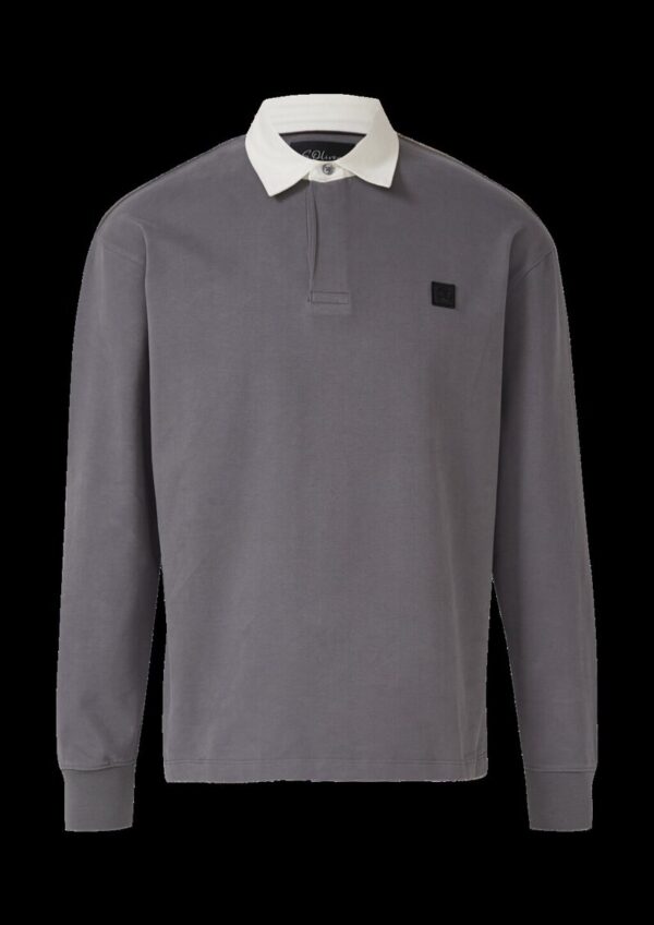 Softes Langarm-Poloshirt im Relaxed Fit