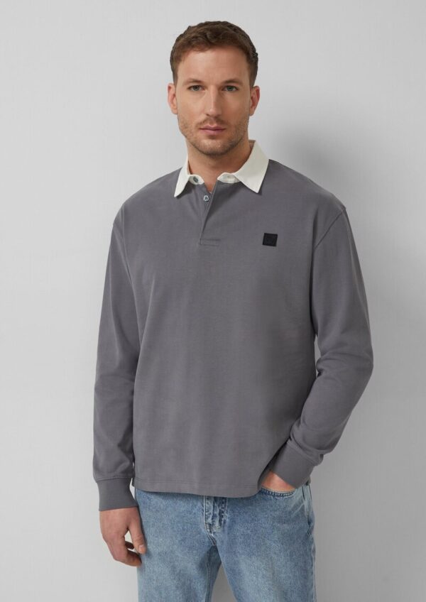 Softes Langarm-Poloshirt im Relaxed Fit