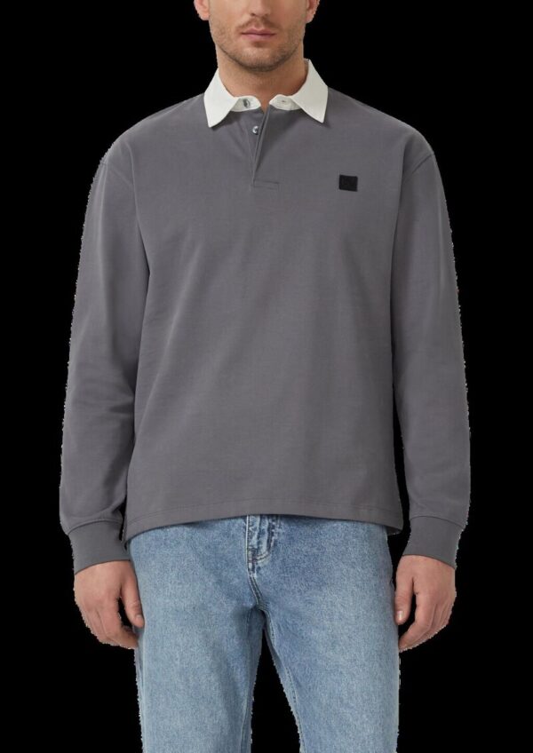 Softes Langarm-Poloshirt im Relaxed Fit