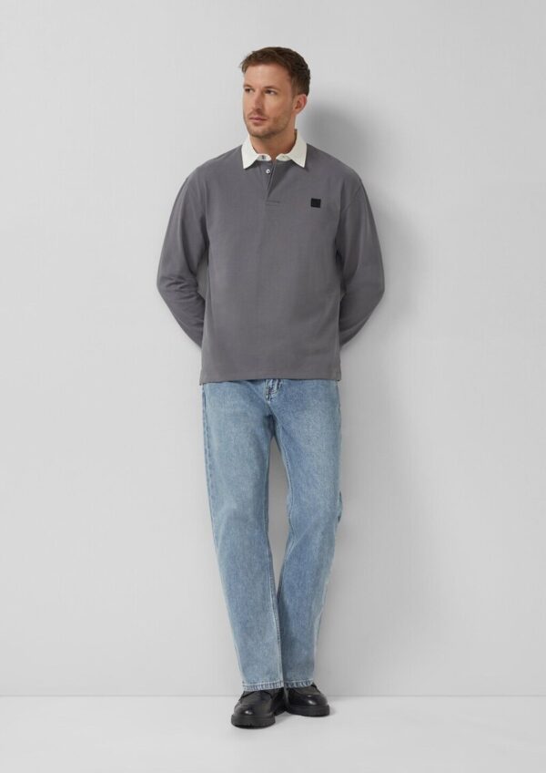 Softes Langarm-Poloshirt im Relaxed Fit