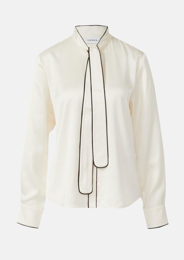 Satinbluse mit Schluppenkragen