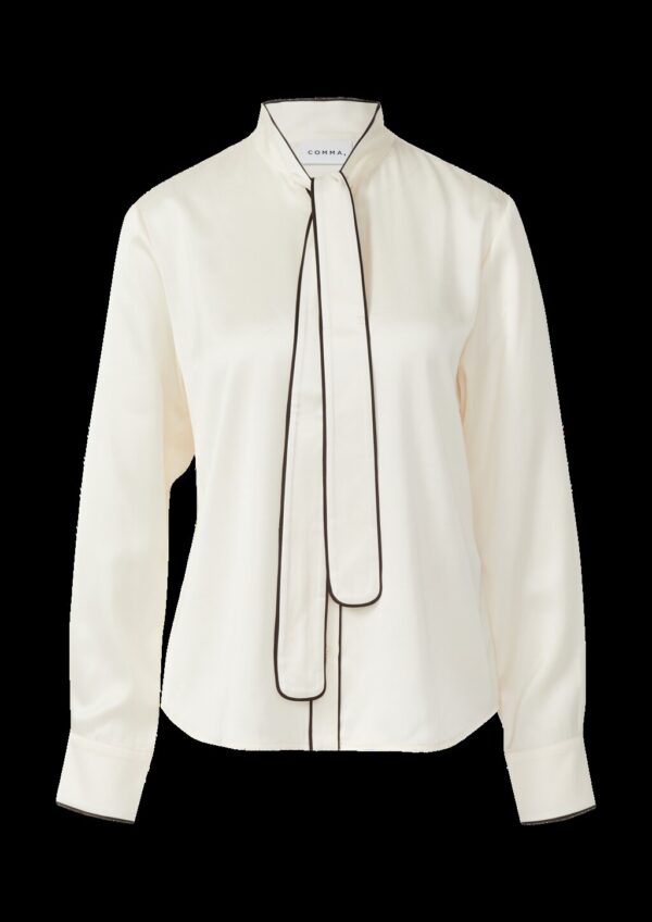 Satinbluse mit Schluppenkragen