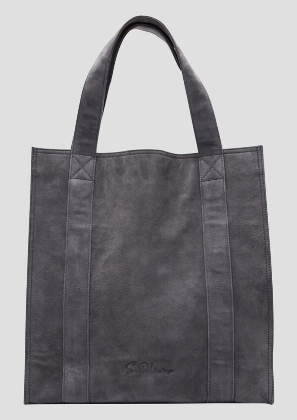 Edler Veloursleder-Shopper mit Logo-Prägung