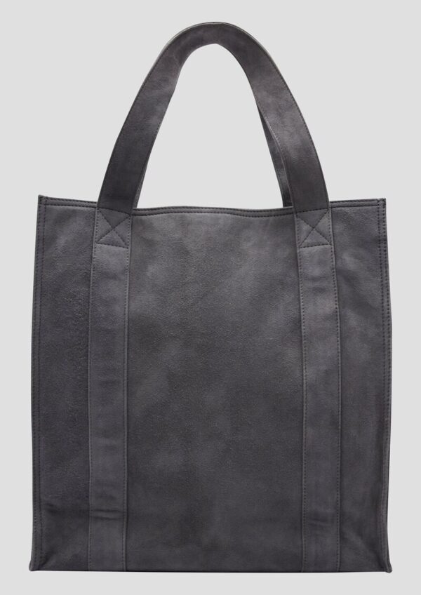 Edler Veloursleder-Shopper mit Logo-Prägung