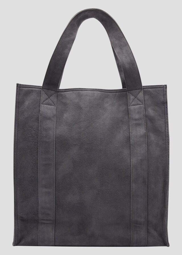 Edler Veloursleder-Shopper mit Logo-Prägung