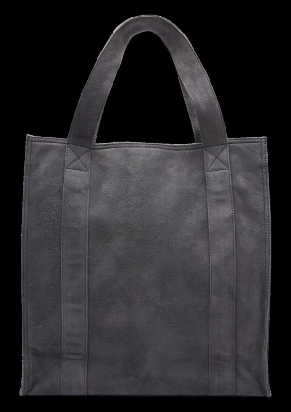 Edler Veloursleder-Shopper mit Logo-Prägung