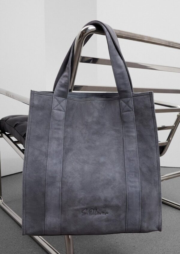 Edler Veloursleder-Shopper mit Logo-Prägung