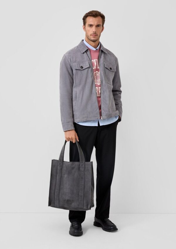 Edler Veloursleder-Shopper mit Logo-Prägung