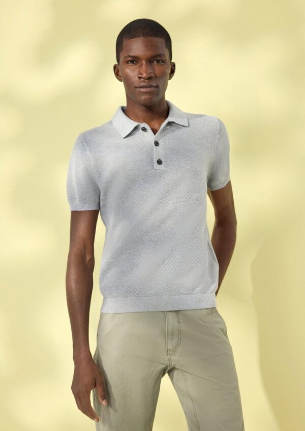 Strickpullover aus Baumwolle mit Polokragen