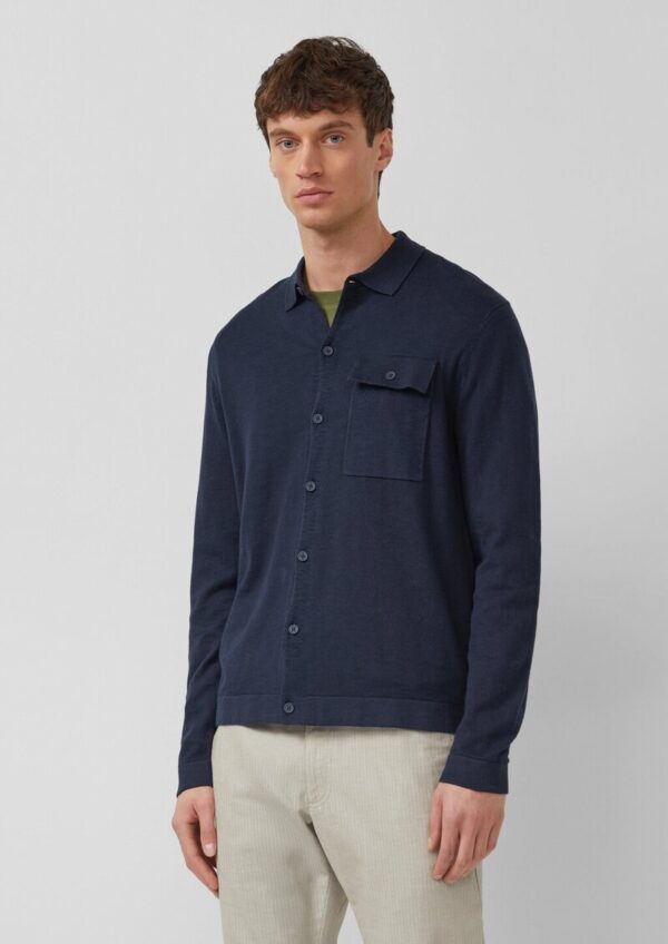 Gestricktes Hemd mit Brusttasche