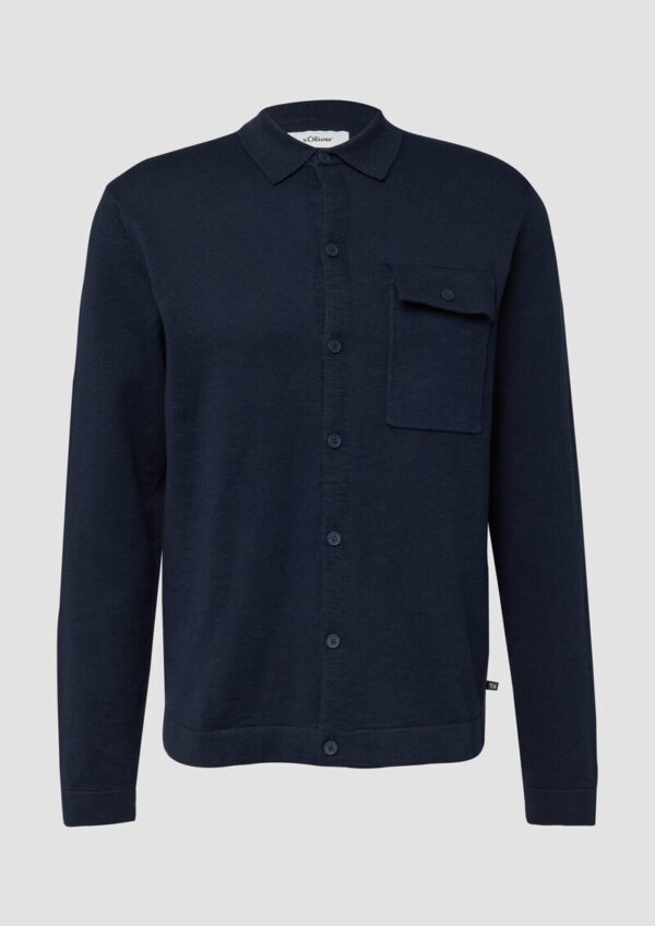 Gestricktes Hemd mit Brusttasche