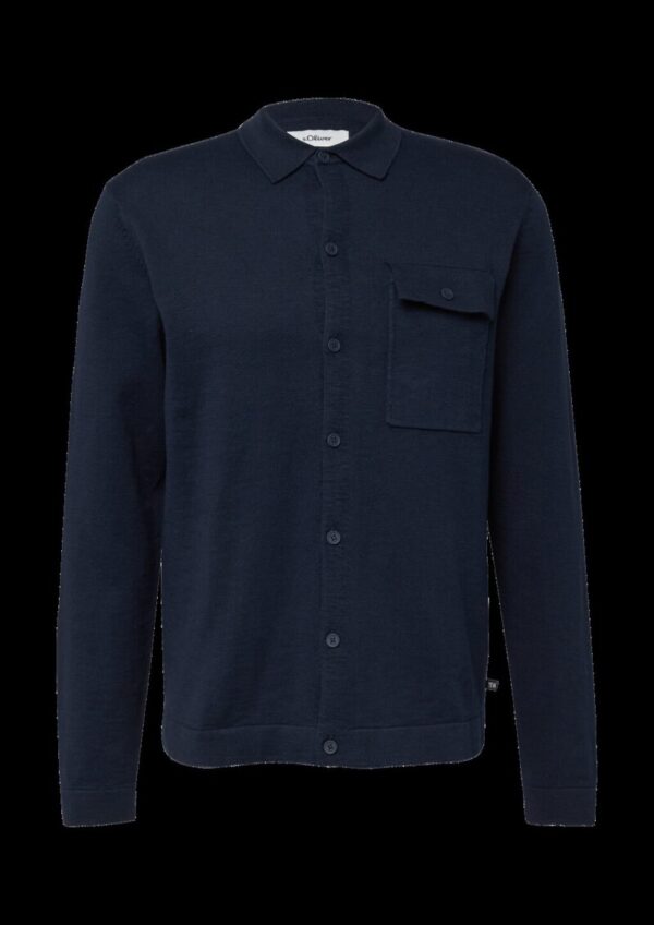 Gestricktes Hemd mit Brusttasche