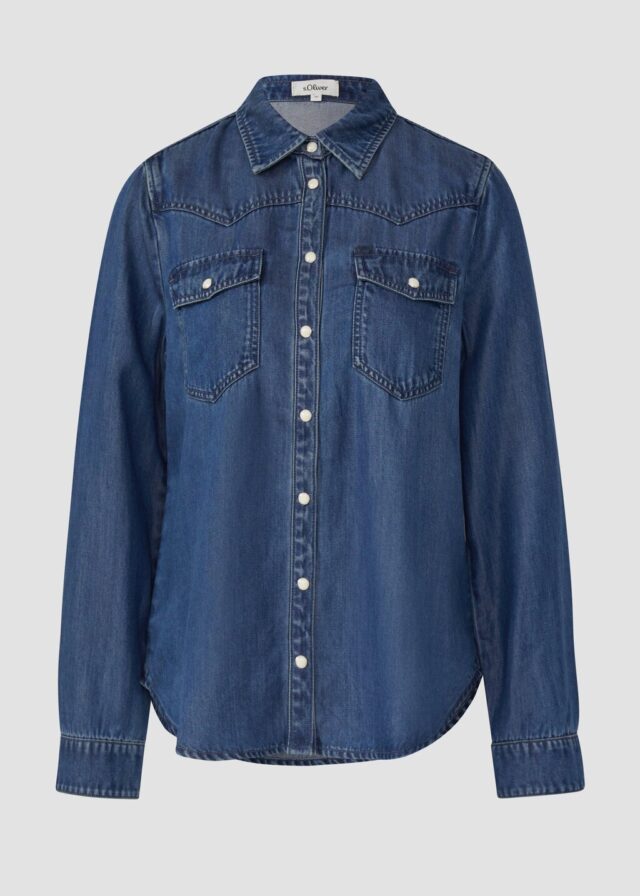 Denimshirt mit seidigem Touch