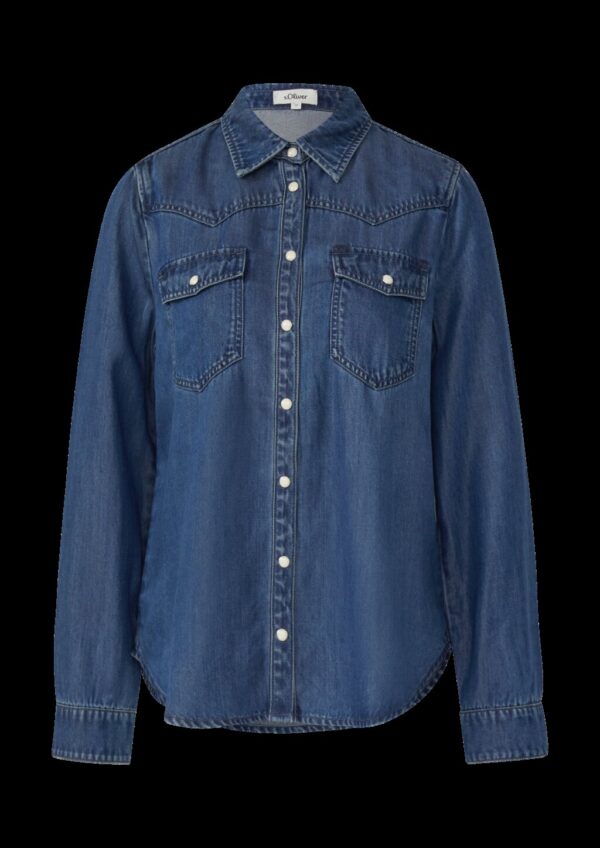 Denimshirt mit seidigem Touch