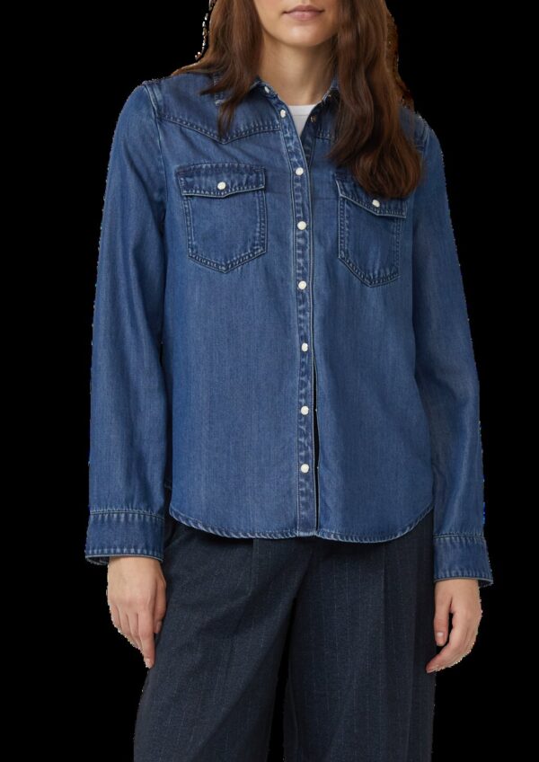 Denimshirt mit seidigem Touch